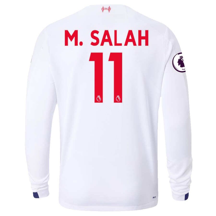 Mohamed Salah Liverpool 2019/20 Away Replica Long Sleeve Player Jersey – White