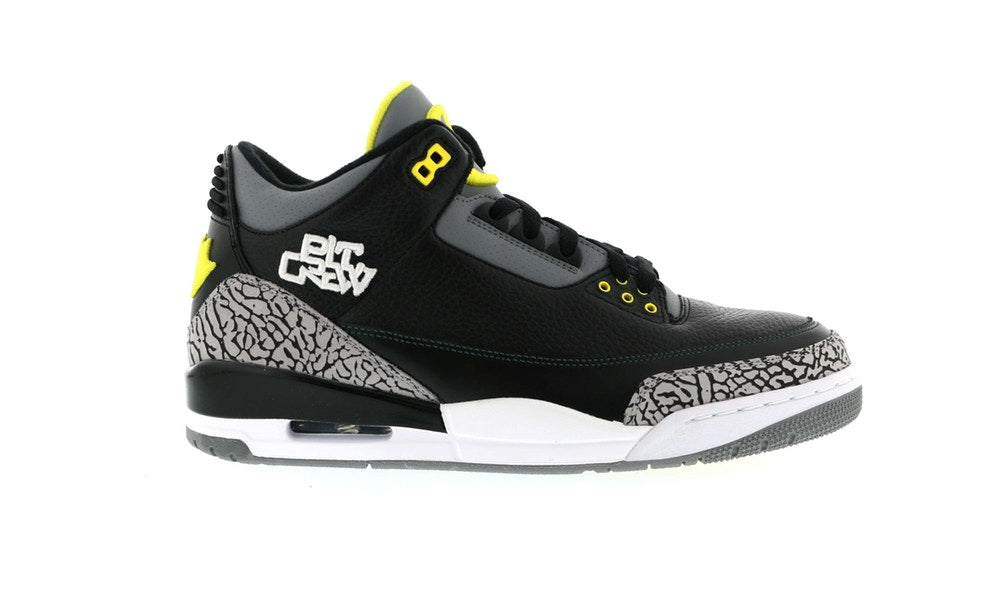 3 Retro Basketball Shoes Oregon Ducks Pit Crew Black