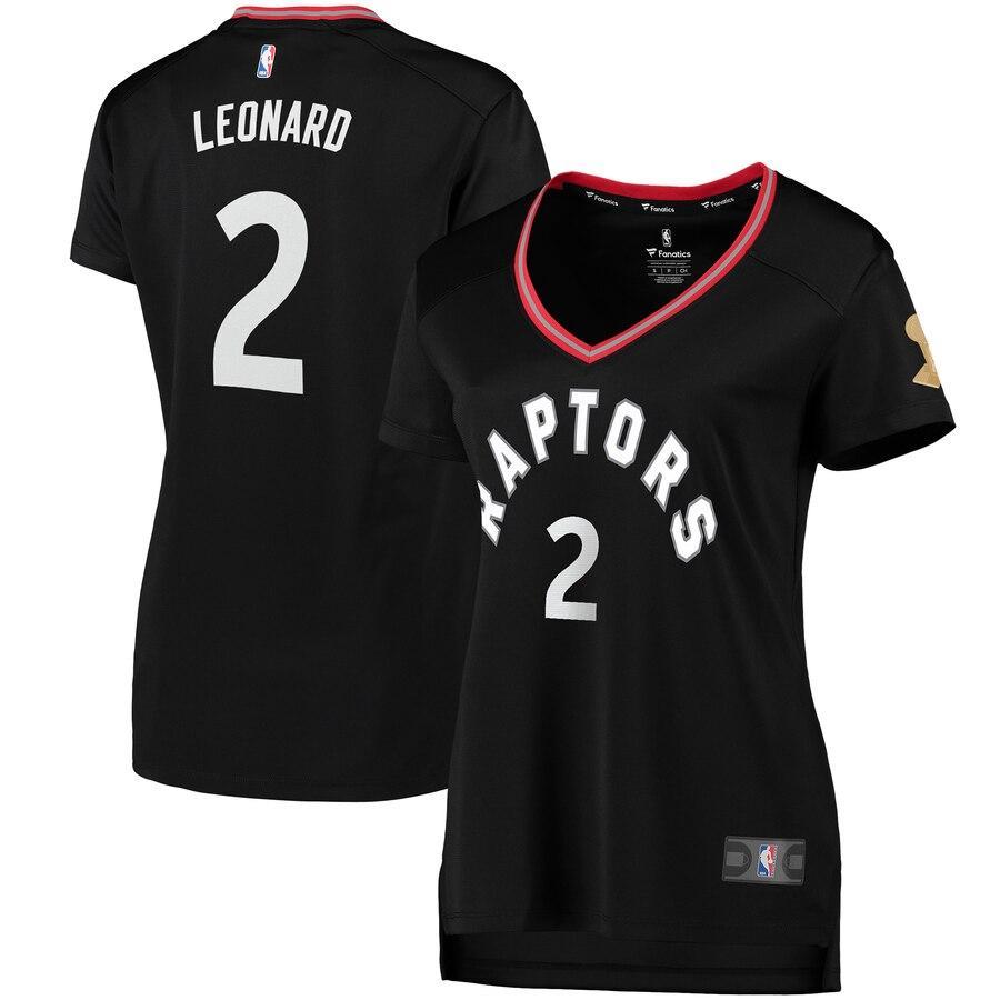 Kawhi Leonard Toronto Raptors Women's 2019 NBA Finals Champions Fast Break Replica Player Jersey Black – Statement Edition