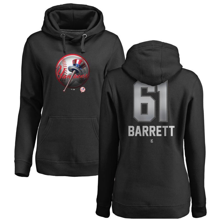 #61 BARRETT Women's New York Yankees Fanatics Branded Black Personalized Midnight Mascot Pullover Hoodie