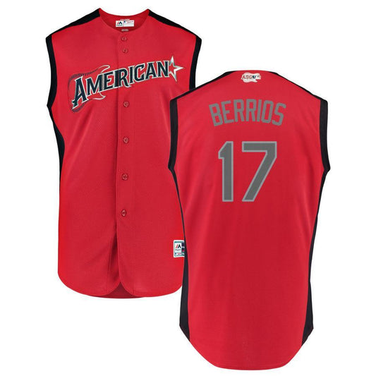 #17 Berrios Men's American League Majestic 2019 MLB All-Star Game Workout Custom Jersey