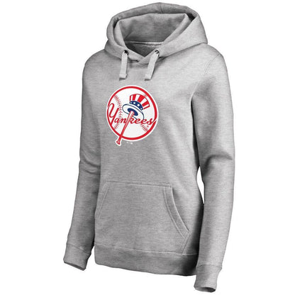 #61 BARRETT Women's New York Yankees Ash Personalized Backer Pullover Hoodie
