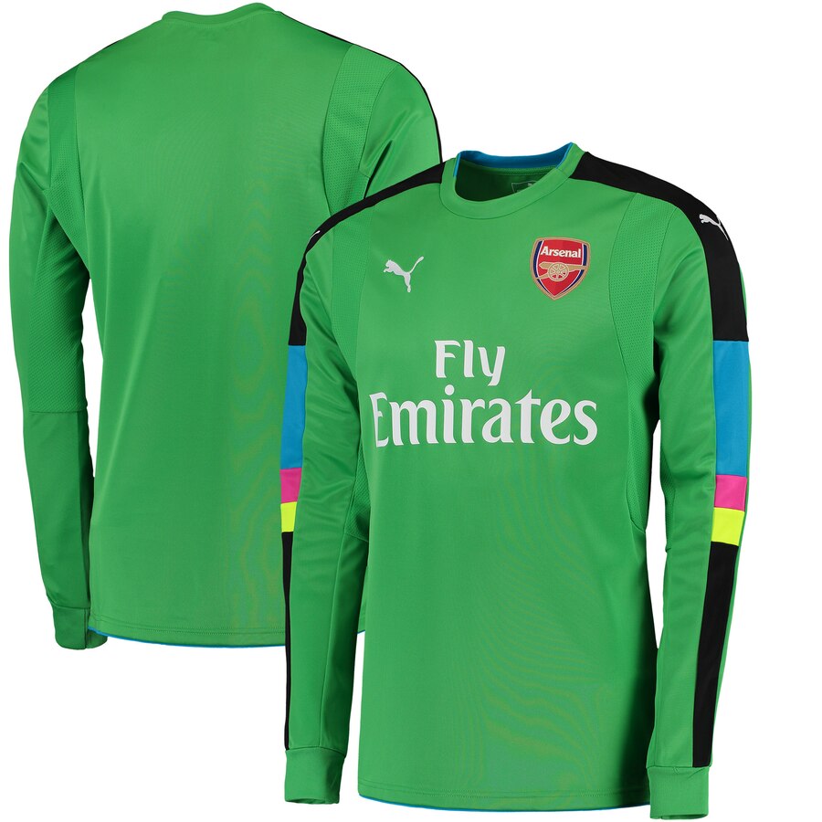 Arsenal 2016/17 Away Goalkeeper Long Sleeve Shirt With English Premier League Sponsor - Green