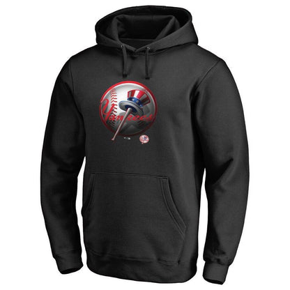 #53 BRITTON Men's New York Yankees Fanatics Branded Black Personalized Midnight Mascot Pullover Hoodie