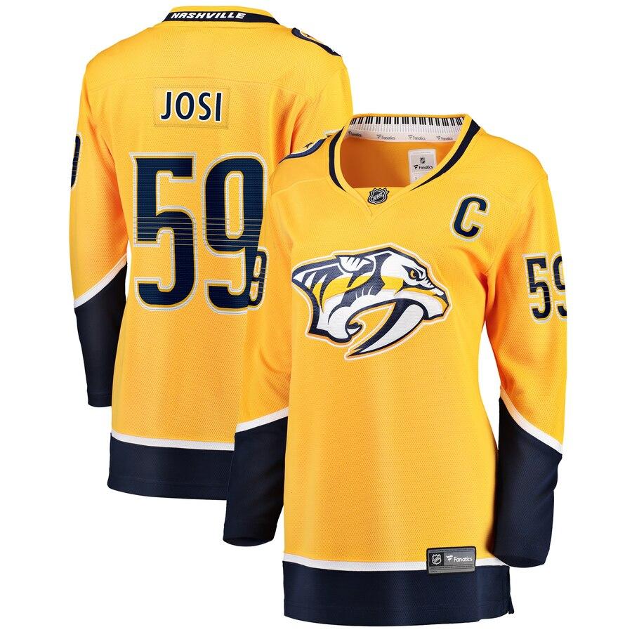 Roman Josi Nashville Predators Women's Gold Premier Breakaway Player Jersey