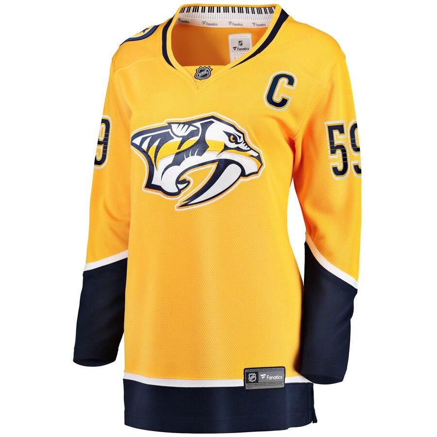 Roman Josi Nashville Predators Women's Gold Premier Breakaway Player Jersey