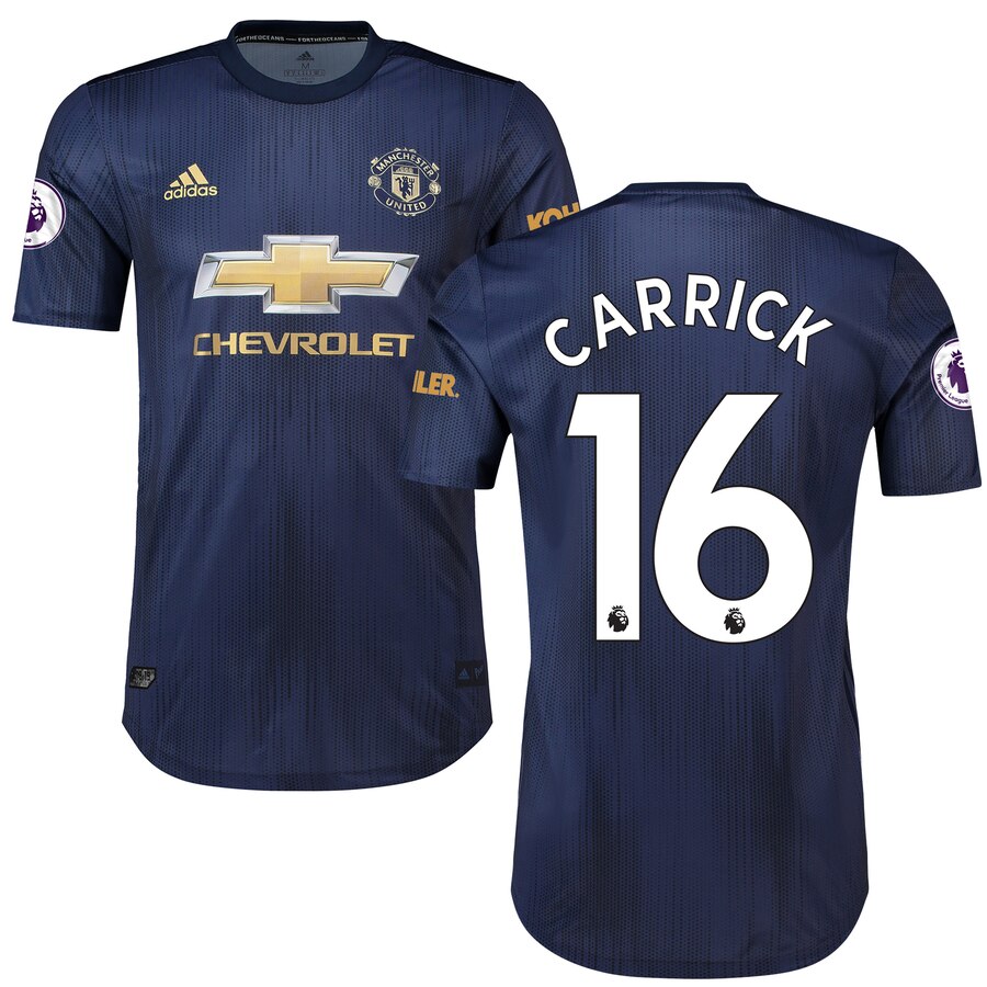 Michael Carrick Manchester United 2018/19 Third Authentic Player Jersey – Navy