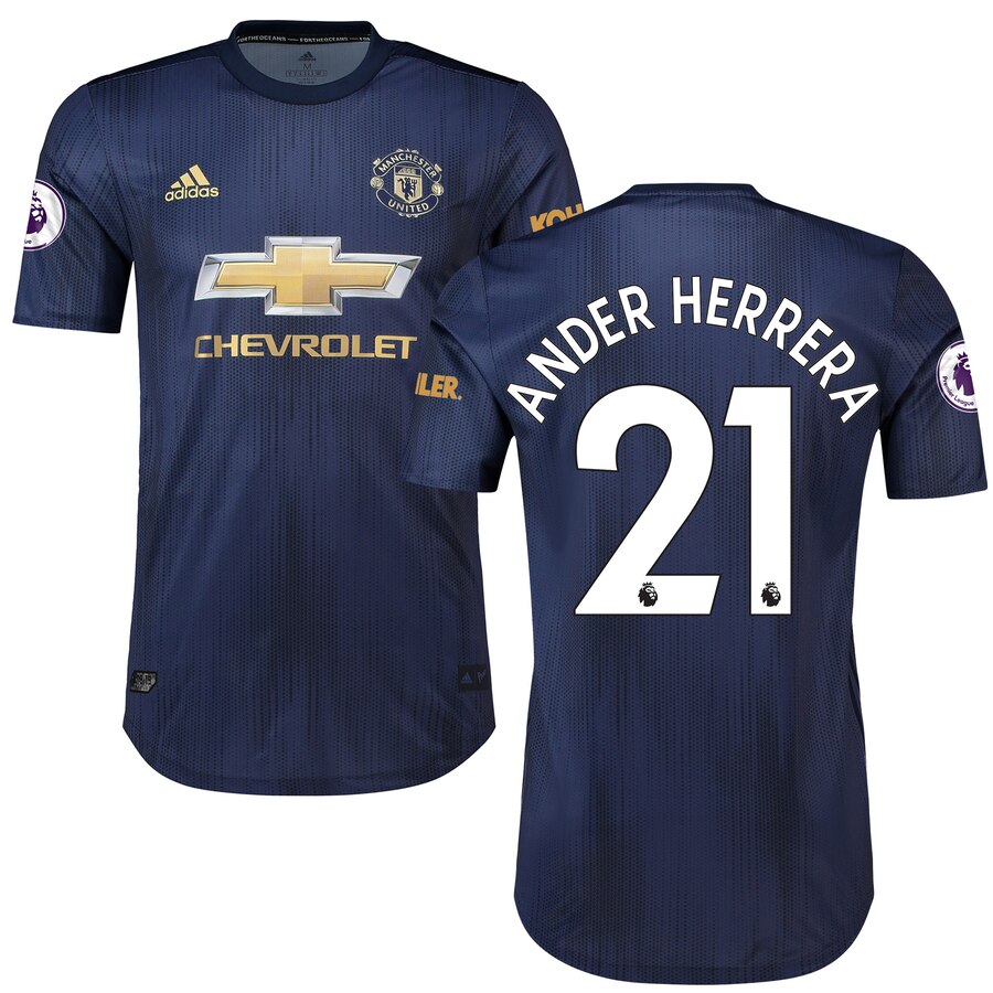 Ander Herrera Manchester United 2018/19 Third Authentic Player Jersey – Navy