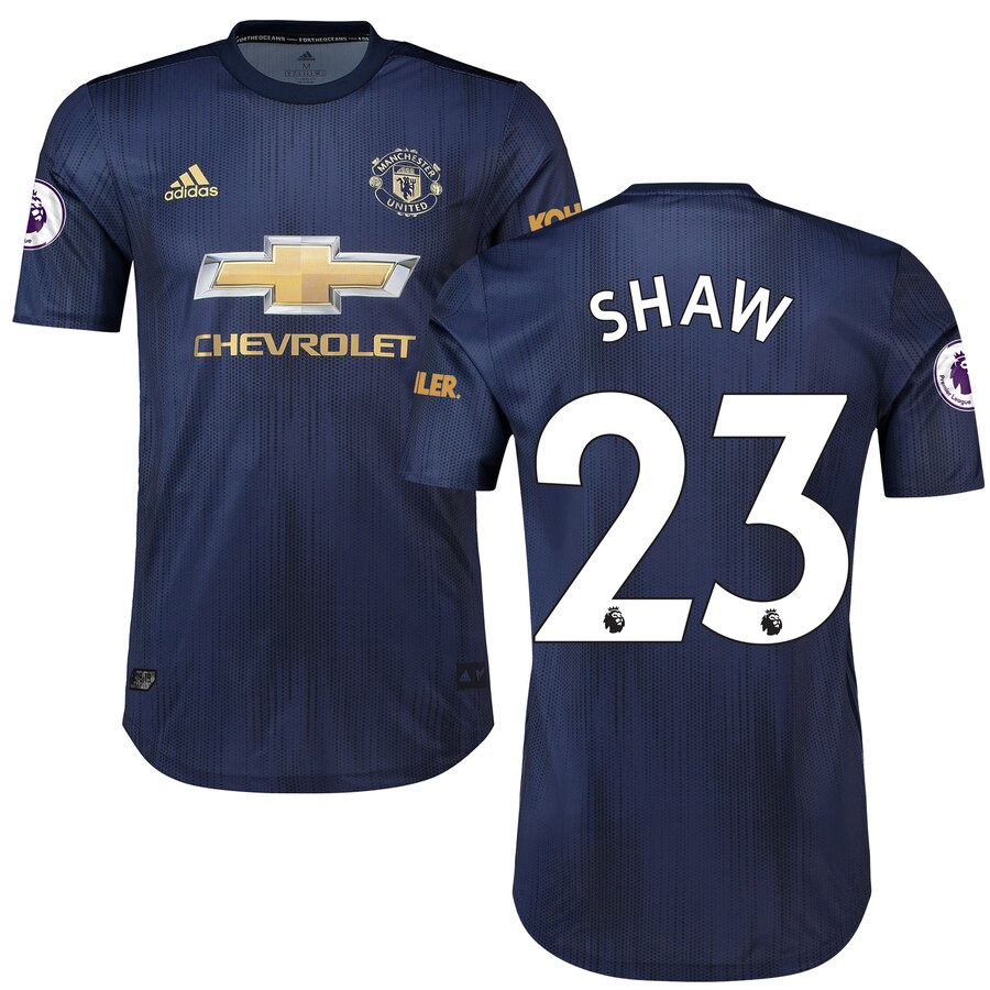 Luke Shaw Manchester United 2018/19 Third Authentic Player Jersey – Navy