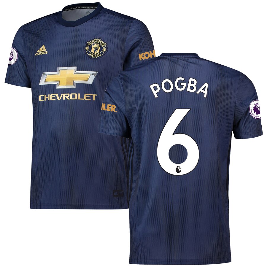 Paul Pogba Manchester United 2018/19 Third Replica Player Jersey – Navy