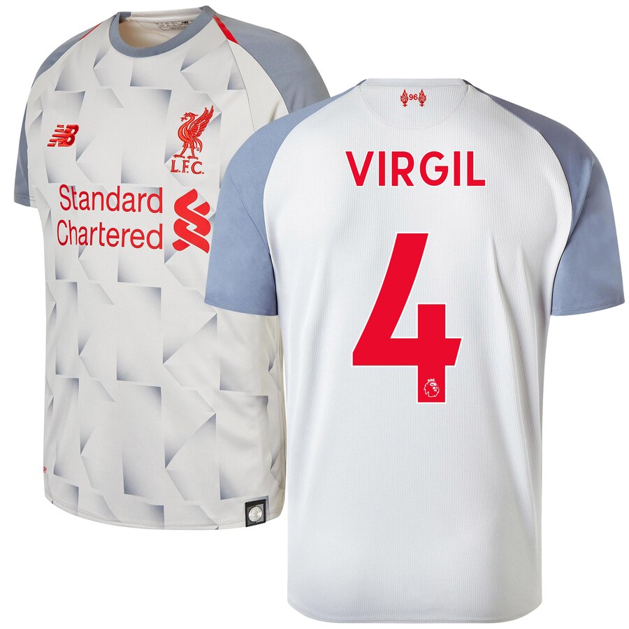 Van Dijk Liverpool Youth 2018/19 Third Replica Player Jersey – Gray