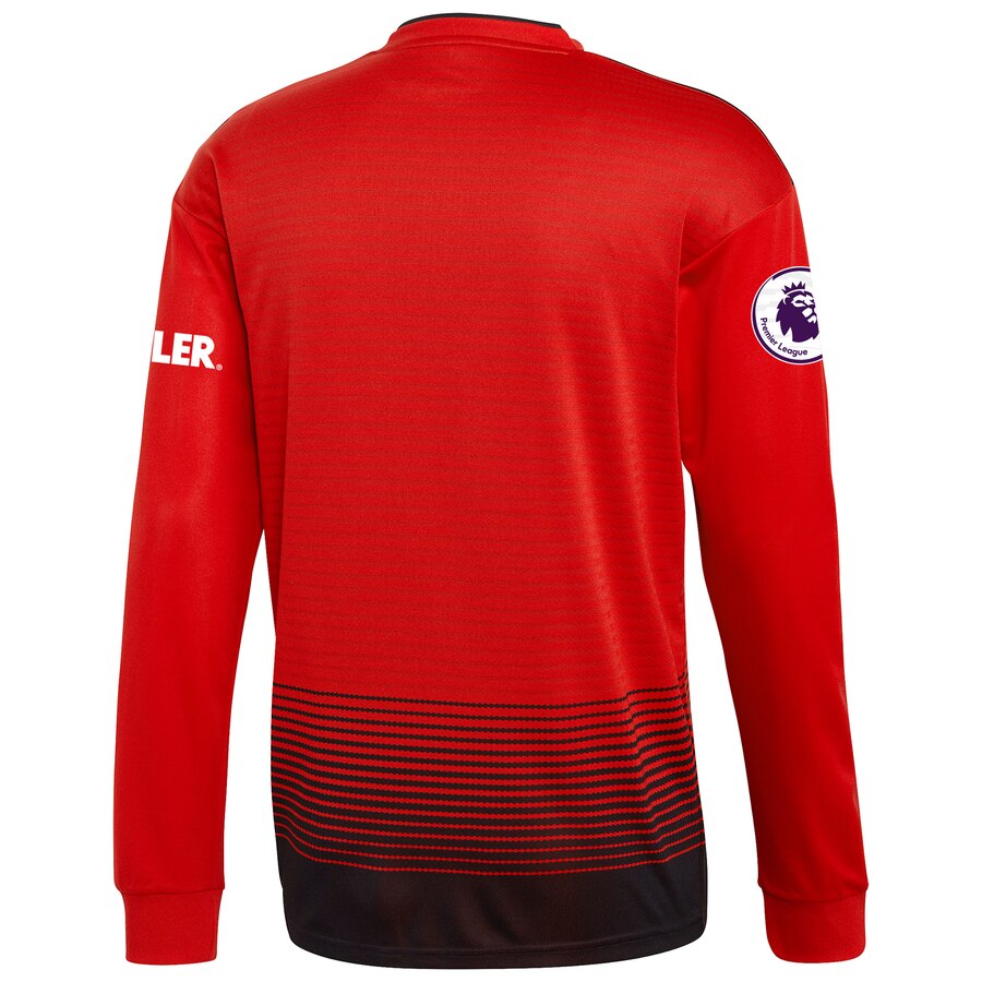 Manchester United 2018/19 Home Replica Patch Long Sleeve Jersey – Red