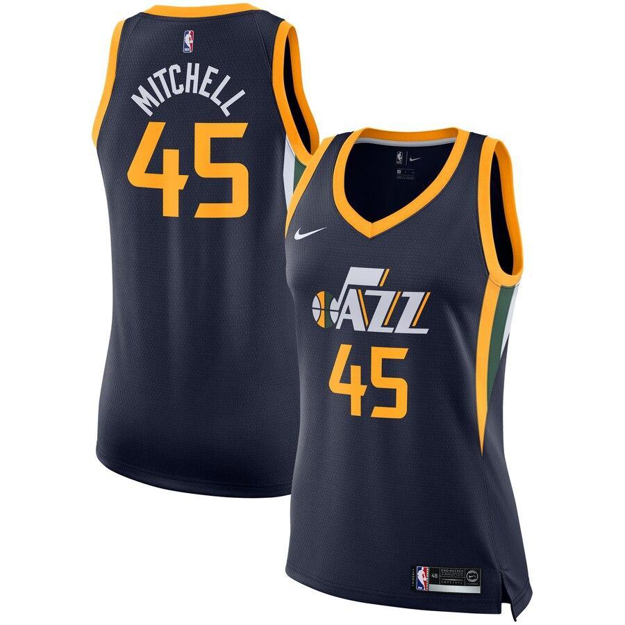 Donovan Mitchell Utah Jazz Women's Finished Swingman Jersey - Icon Edition – Navy