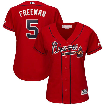 Freddie Freeman 5 Atlanta Braves Women's Alternate Cool Base Player Jersey – Cream