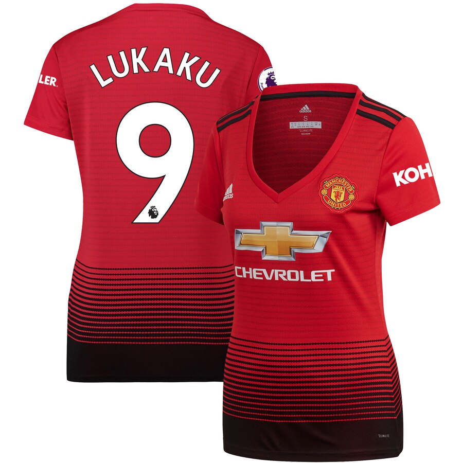 Romelu Lukaku Manchester United Women's 18/19 Home Replica Jersey – Red