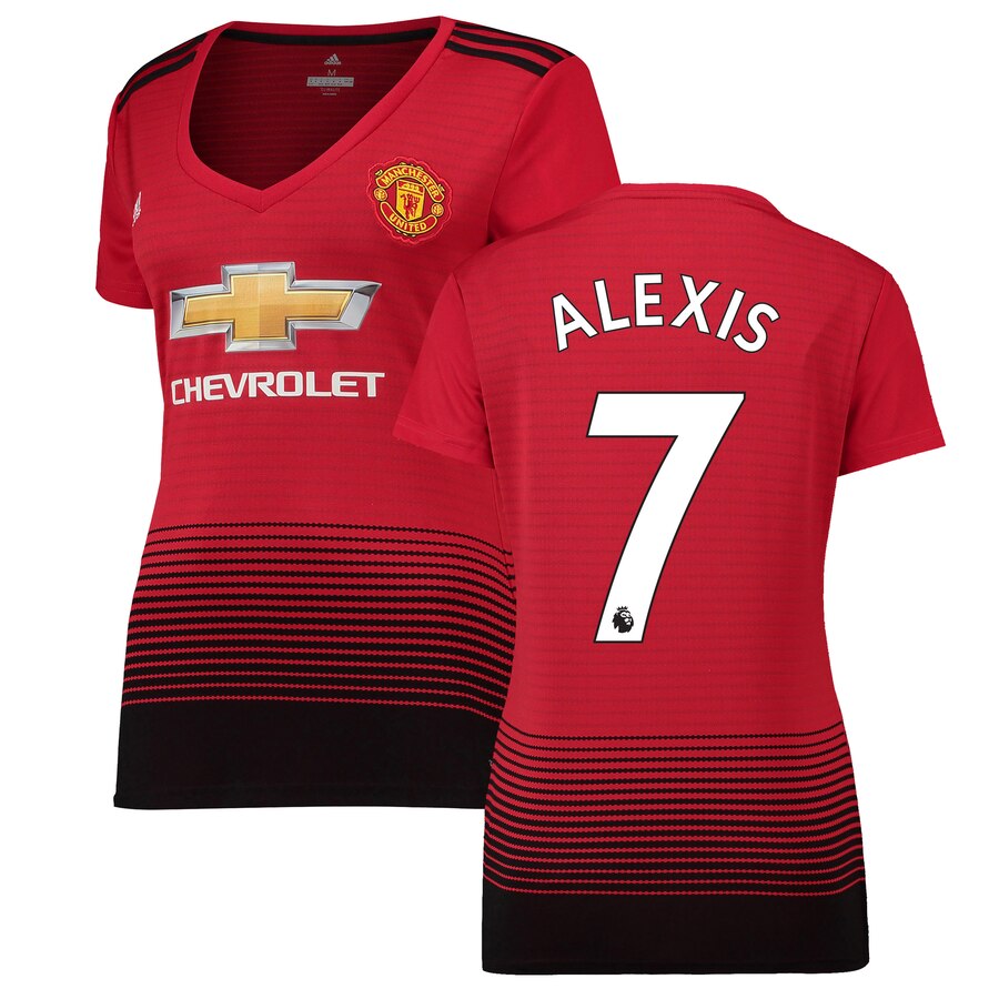 Alexis Sanchez Manchester United Women's 18/19 Home Replica Jersey – Red
