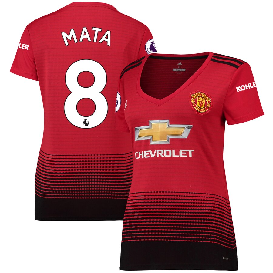 Juan Mata Manchester United Women's 18/19 Home Replica Jersey – Red