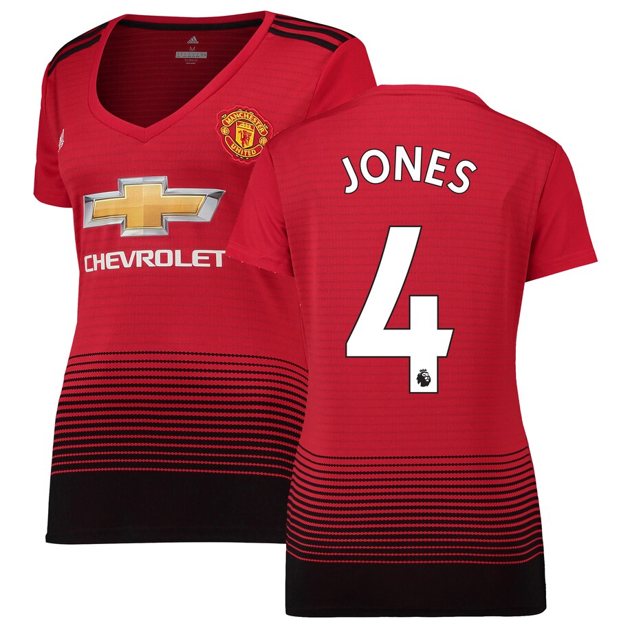 Phil Jones Manchester United Women's 18/19 Home Replica Jersey – Red
