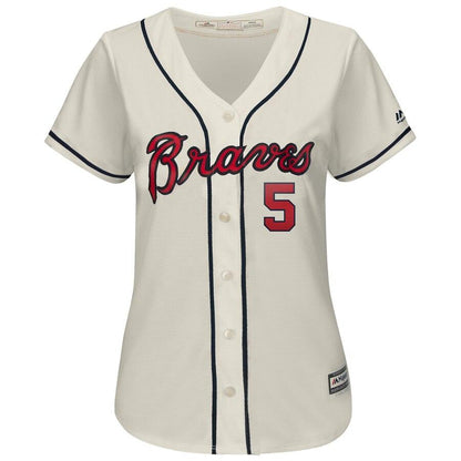 Freddie Freeman 5 Atlanta Braves Women's Alternate Cool Base Player Jersey – Cream