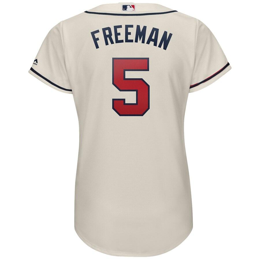 Freddie Freeman 5 Atlanta Braves Women's Alternate Cool Base Player Jersey – Cream