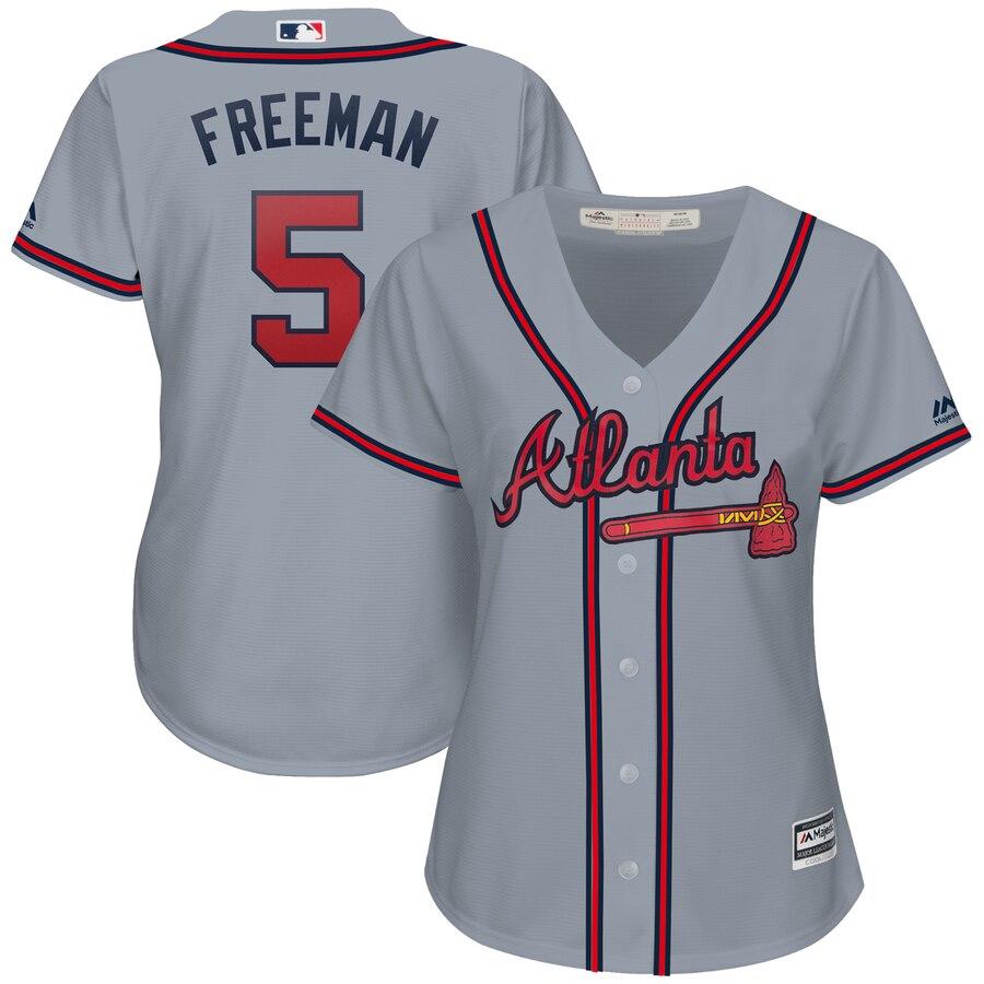 Freddie Freeman 5 Atlanta Braves Women's Alternate Cool Base Player Jersey – Cream