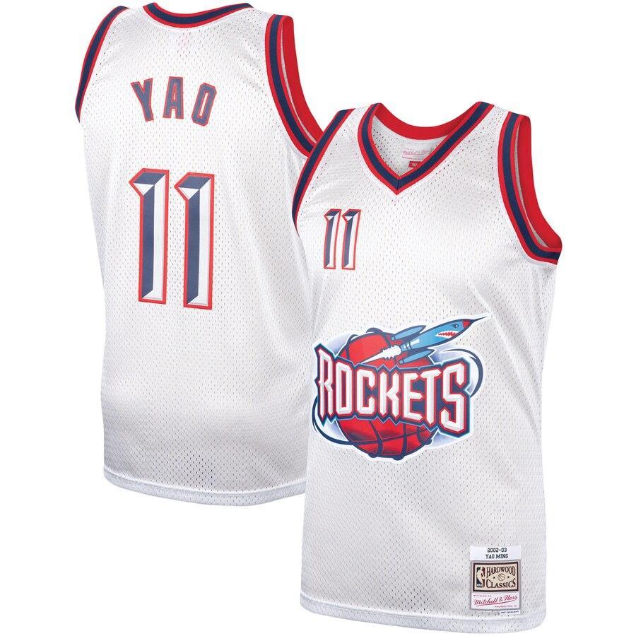 Yao Ming Houston Rockets Hardwood Classics Platinum Swingman Jersey