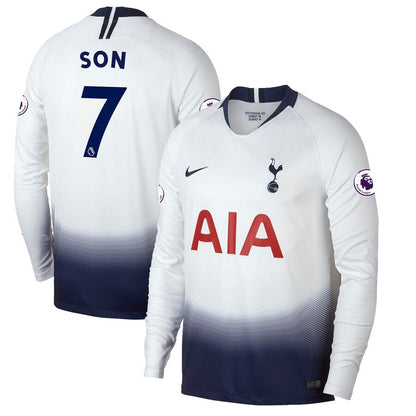 Son Heung-min Tottenham Hotspur Fanatics Branded 2018/2019 Home Replica Long Sleeve Jersey – White