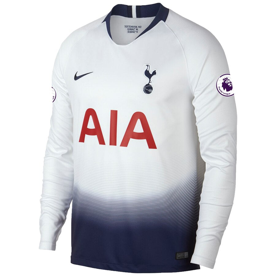 Son Heung-min Tottenham Hotspur Fanatics Branded 2018/2019 Home Replica Long Sleeve Jersey – White
