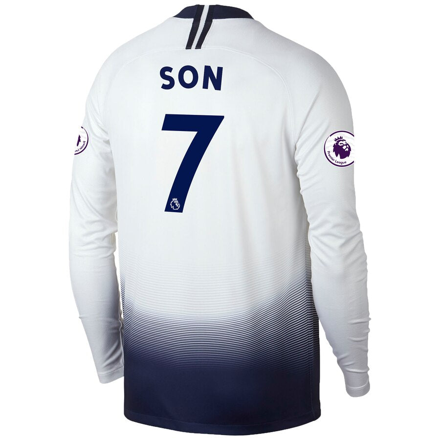 Son Heung-min Tottenham Hotspur Fanatics Branded 2018/2019 Home Replica Long Sleeve Jersey – White