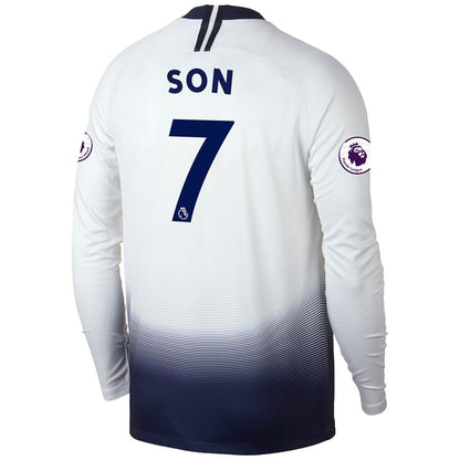 Son Heung-min Tottenham Hotspur Fanatics Branded 2018/2019 Home Replica Long Sleeve Jersey – White
