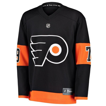 Carter Hart Philadelphia Flyers Branded Youth Alternate Replica Player Jersey – Black
