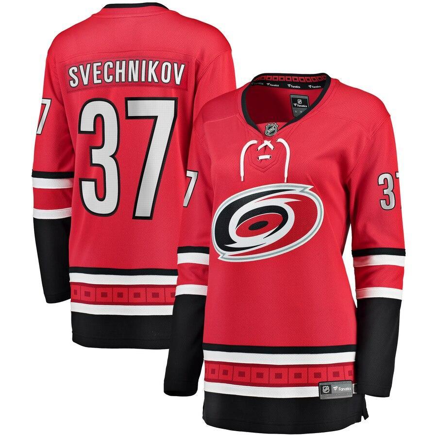 Andrei Svechnikov Carolina Hurricanes Branded Women's Home Breakaway Player Jersey – Red