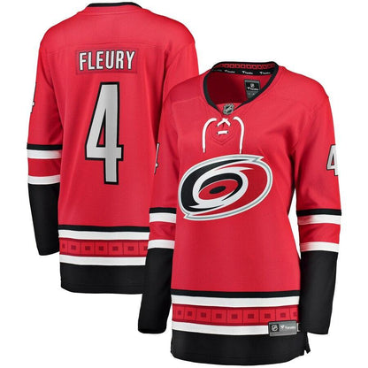 Haydn Fleury Carolina Hurricanes Branded Women's Home Breakaway Player Jersey – Red