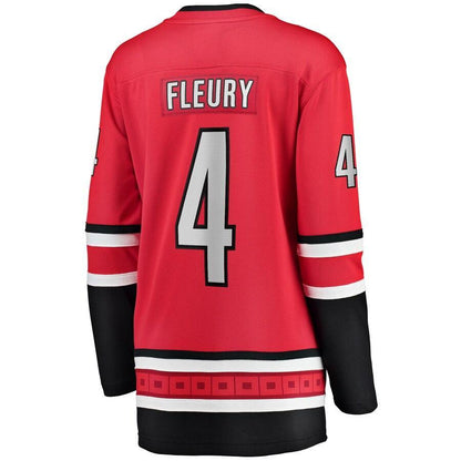 Haydn Fleury Carolina Hurricanes Branded Women's Home Breakaway Player Jersey – Red