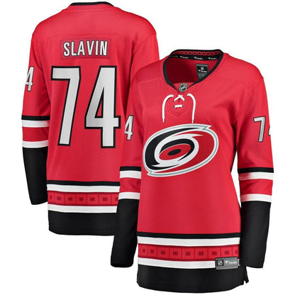 Jaccob Slavin Carolina Hurricanes Branded Women's Home Breakaway Player Jersey – Red