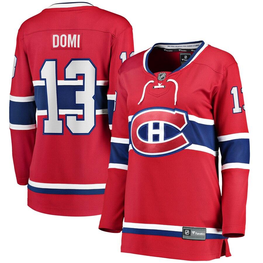 Max Domi 13 Montreal Canadiens Women's Red Home Breakaway Player Jersey