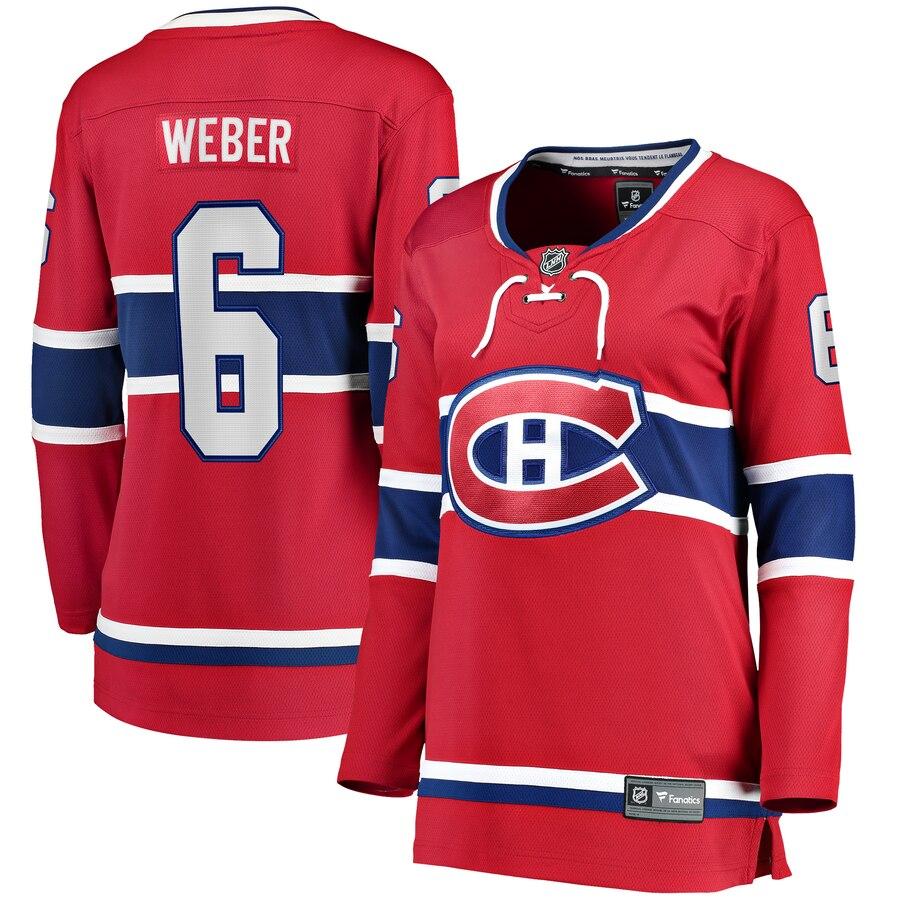 Shea Weber 6 Montreal Canadiens Women's Red Home Breakaway Player Jersey