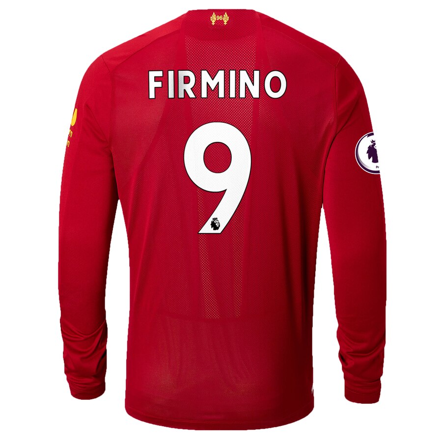 Roberto Firmino Liverpool 2019/20 Home Replica Player Long Sleeve Jersey – Red