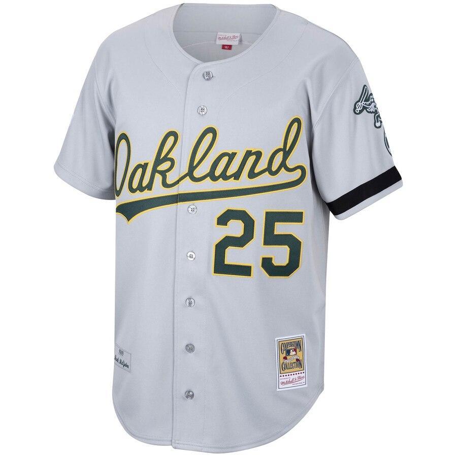 Mitchell & Ness Mark McGwire 25 Oakland Athletics Gray Road 1989 Cooperstown Collection Authentic Jersey