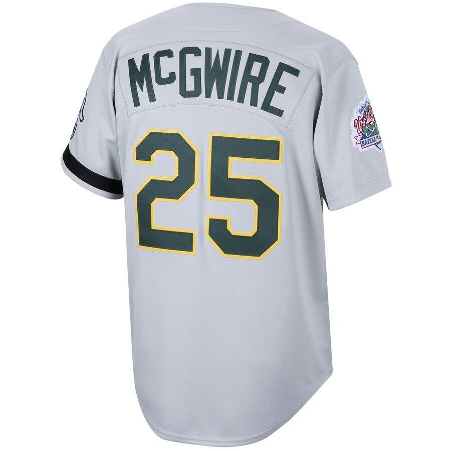 Mitchell & Ness Mark McGwire 25 Oakland Athletics Gray Road 1989 Cooperstown Collection Authentic Jersey