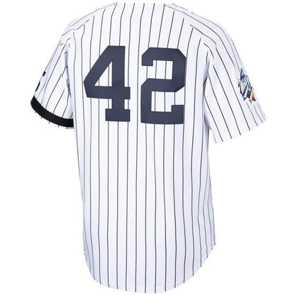Men's New York Yankees Mariano Rivera Mitchell & Ness White/Navy Home 1999 Cooperstown Collection Jersey