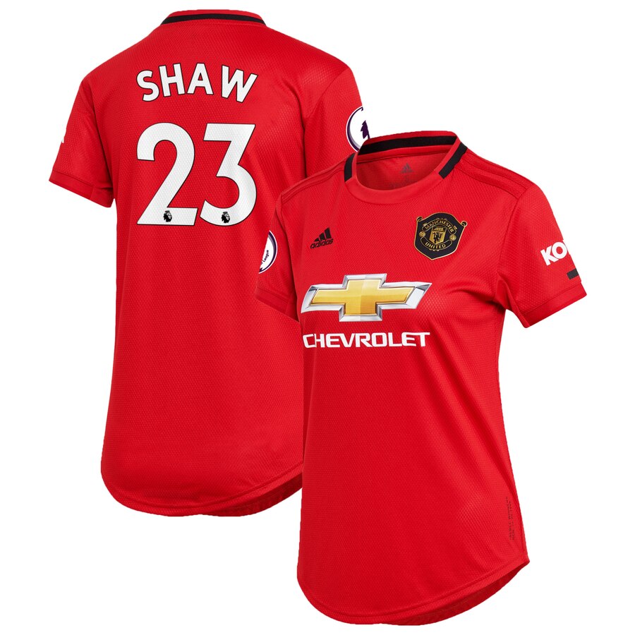 Luke Shaw Manchester United Women's 2019/20 Home Replica Player Jersey – Red