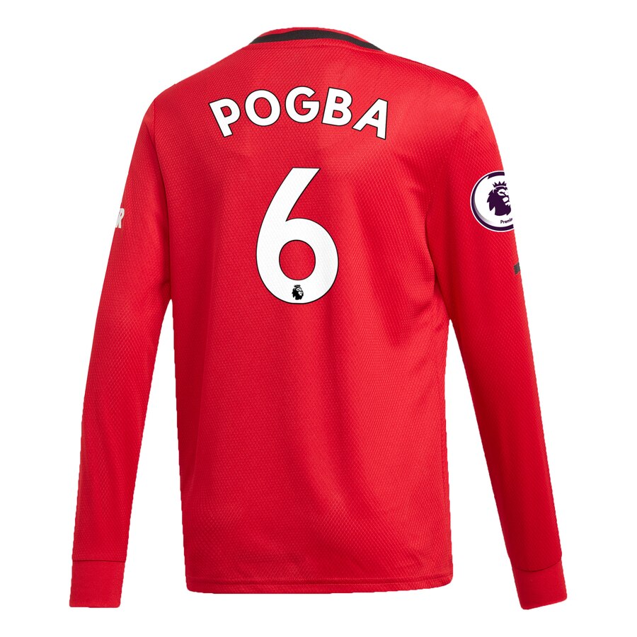 Paul Pogba Manchester United Youth 2019/20 Home Replica Long Sleeve Player Jersey – Red