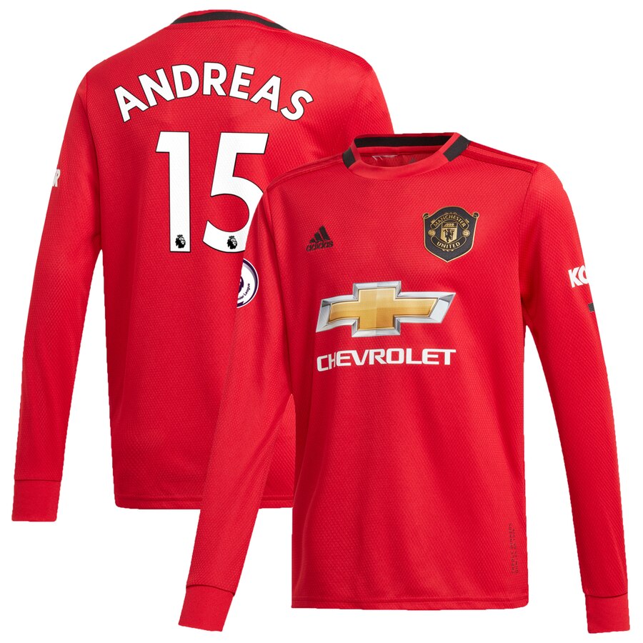 Andreas Pereira Manchester United Youth 2019/20 Home Replica Long Sleeve Player Jersey – Red
