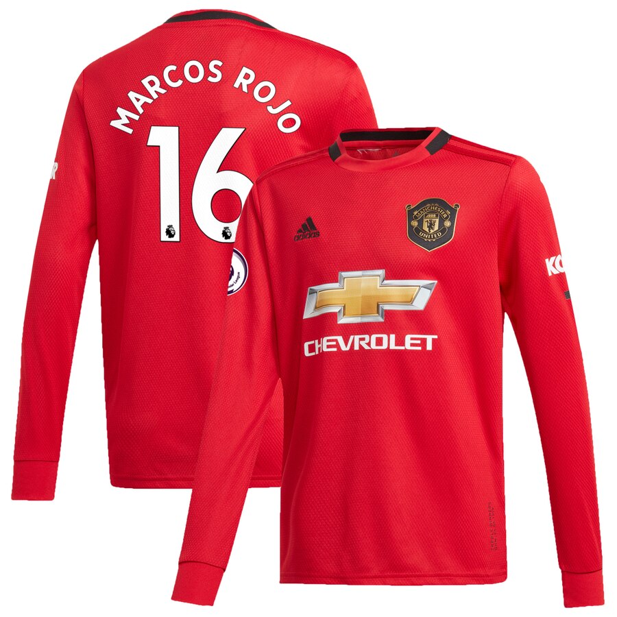Marcos Rojo Manchester United Youth 2019/20 Home Replica Long Sleeve Player Jersey – Red