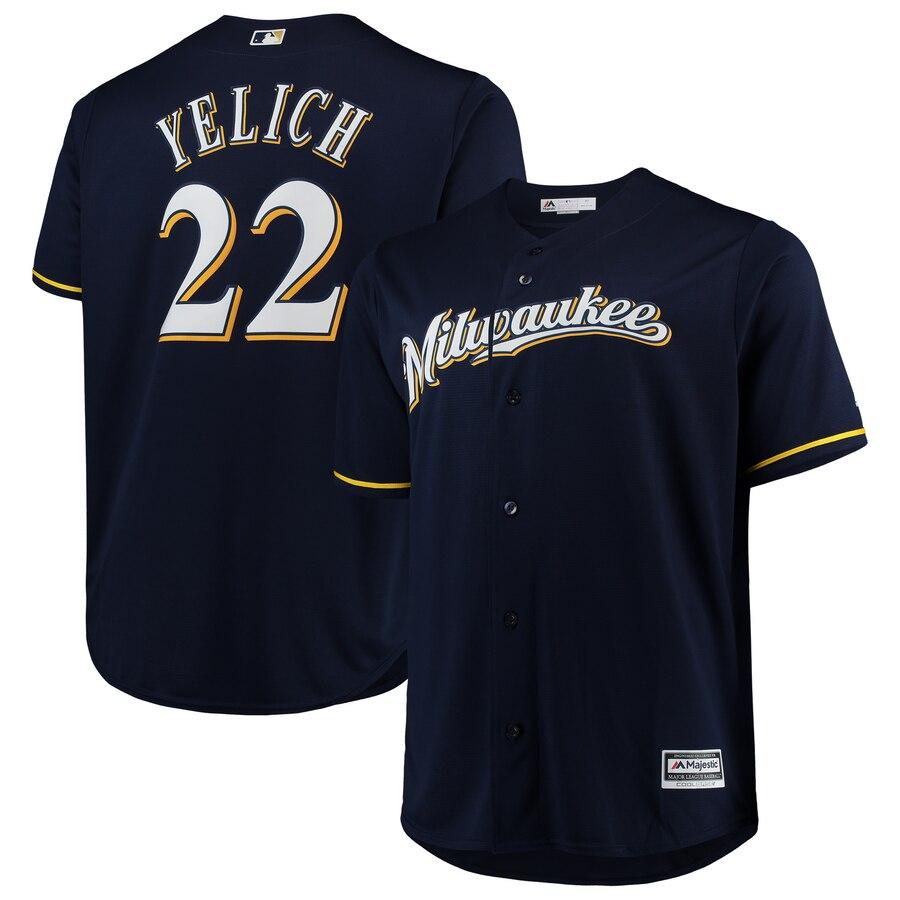 Christian Yelich Milwaukee Brewers Big & Tall Home Cool Base Player Jersey