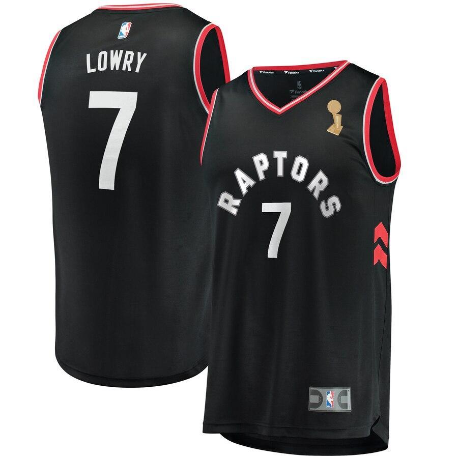 Kyle Lowry Toronto Raptors Youth 2019 NBA Finals Champions Fast Break Replica Player Jersey Black – Statement Edition