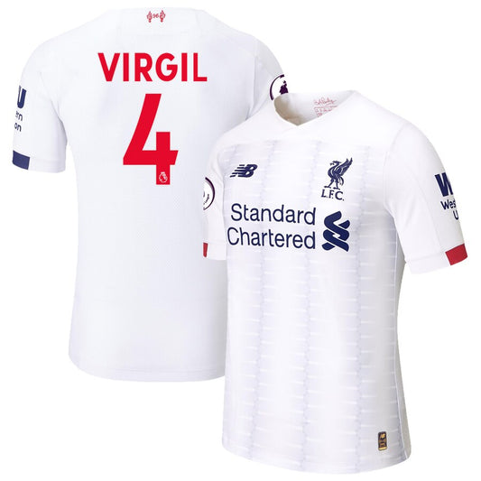 Van Dijk Liverpool 2019/20 Away Authentic Player Jersey – White
