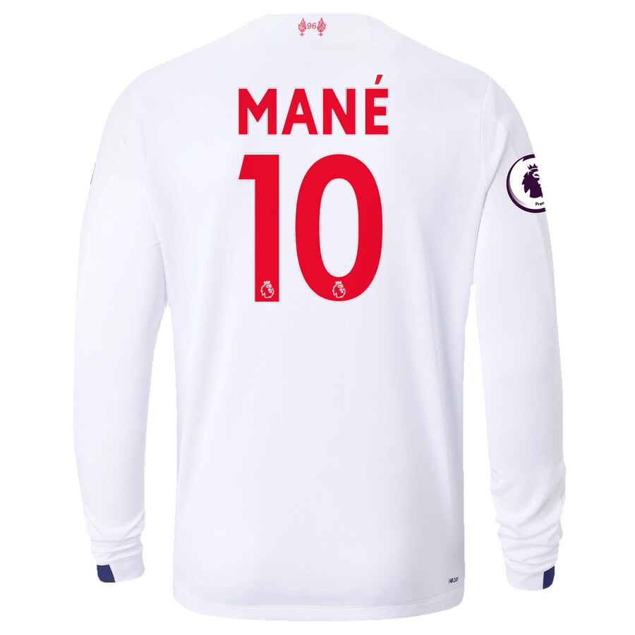Sadio Mané Liverpool 2019/20 Away Replica Long Sleeve Player Jersey – White