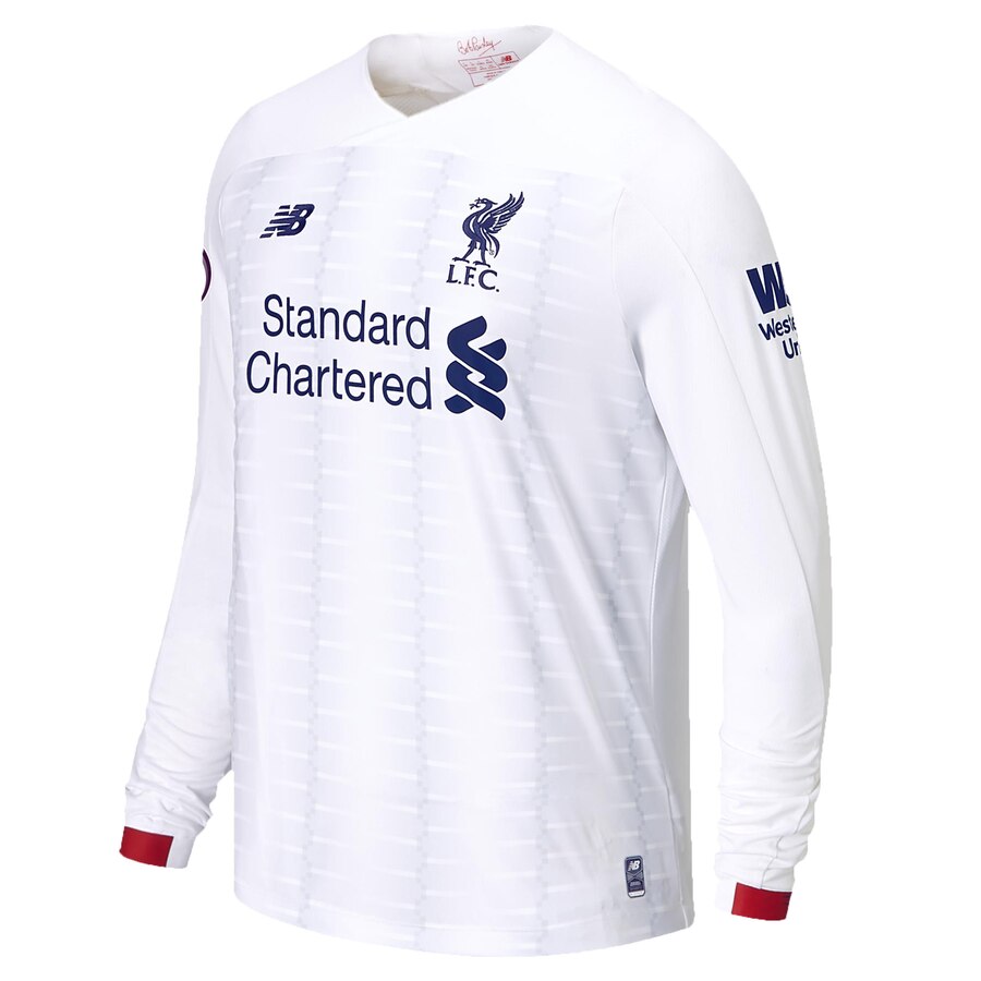 Mohamed Salah Liverpool 2019/20 Away Replica Long Sleeve Player Jersey – White